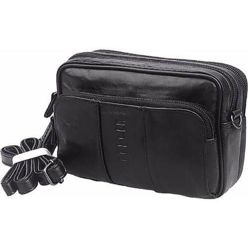 Men Genuine Leather Small Messenger Bag Vintage Sling Crossbody Shoulder Bag First Layer Cowhide Waist Pack Bag Belt Purse Pouch