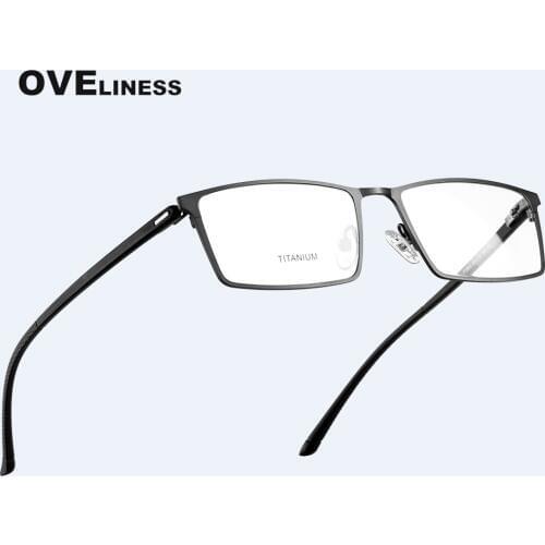 Ultralight Titanium Alloy Glasses Frame men Square Eyeglasses 2021 Reading Optical Myopia Prescription Eyewear Lens Spectacle