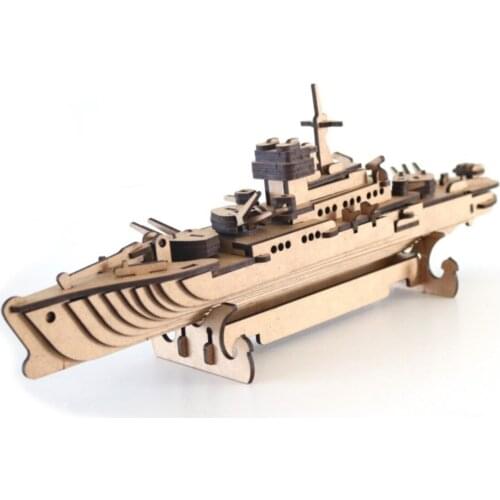NATUREL 3d Wooden Puzzle Warship. 3 plate, 123 Piece Fitting dimensions: 8x34x13 cm Demountable size 33x26x0,3 cm