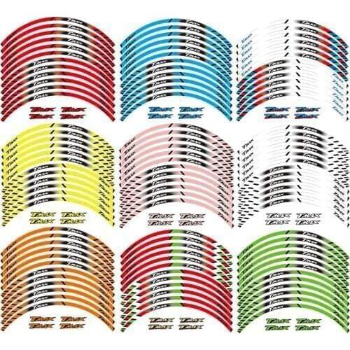 New Racing 12 Strips Personality Motorcycle Accessories Wheel Hub Decals Reflective Stickers Outer Rim For YAMAHA TMAX tmax