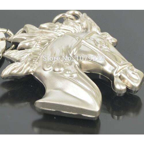 New Arrive HJ Horse Head Alloy Keyring Polished Chrome Fashion Jewelry Pendant KeyChain Creative Wedding Christmas Gift