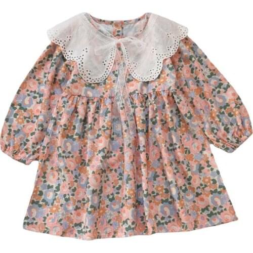 2021 Autumn Casual Solid Girls Dress Cartoon Kids Dresses For Girls High Quality Fashion Girl Clothes