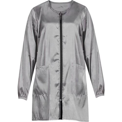 Hair Stylist Jacket Waterproof Long Sleeve Hairdresser Smocks With Zipper Barber Shop Apron Perm Dyeing Overalls
