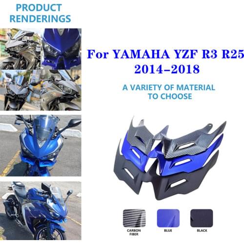 Motorcycle Front Aerodynamic Fins Windshield Fairing Wing For Yamaha YZF R3 R25 2014-2021