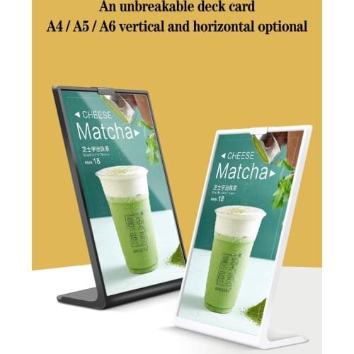 Acrylic Panel Menu Display Stand A4L-Shaped Vertical Table Card Table Brand High-End Plastic Wine Catalog Menu A5 Type Name Card