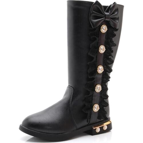 Girls High Boots Children Snow Boots Student Princess Knee Length Martin Boots Children Waterproof Non-slip Winter Sports Shoes