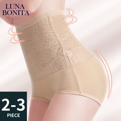 High Waist Panties Women Underwear Girls Seamless Ice Silk Soft Breathable Briefs Female Large Size Sexy Body Shaping 3Pcs/lot