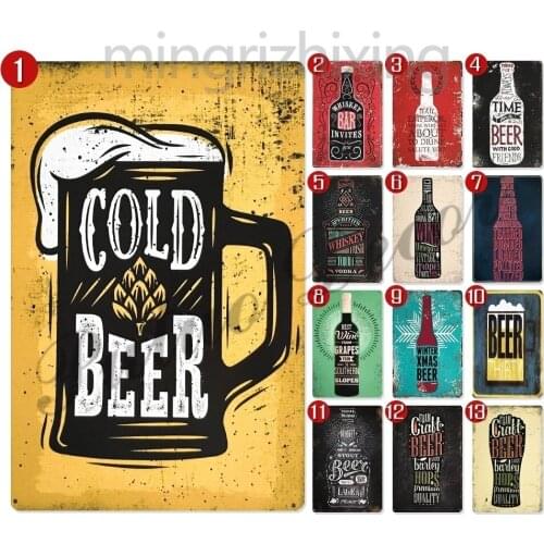 "Bottles" VintageTin Signs Retro Metal Posters Wall signs for Bar Pub Shop Home House Restaurant Decor (8 X 12 Inches)