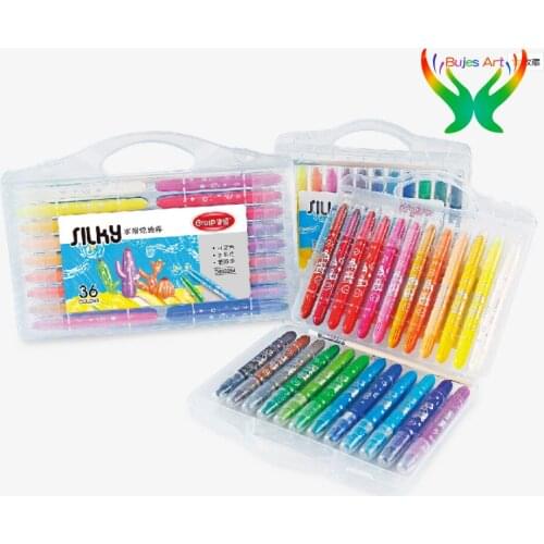 Grasp 12/24/36/48 color Water soluble dazzle drawing stick childrens oil painting stick rotating crayon safe and non-toxic
