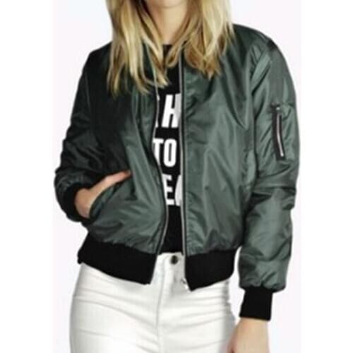 2020 autumn solid color short-sleeved stand-up collar small coat zipper jacket womens jacket sports baseball uniform jacket A