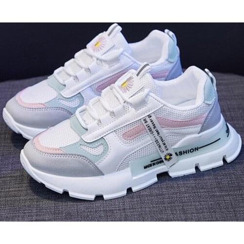 Dad shoes female 2021 spring new Korean lace up sports shoes female street shooting flat casual women shoes Zapatos De Mujer569