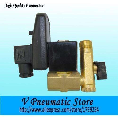 1/2" Brass Material Direct Acting Normally Closed Electronic Auto Drain Valves Brass Material