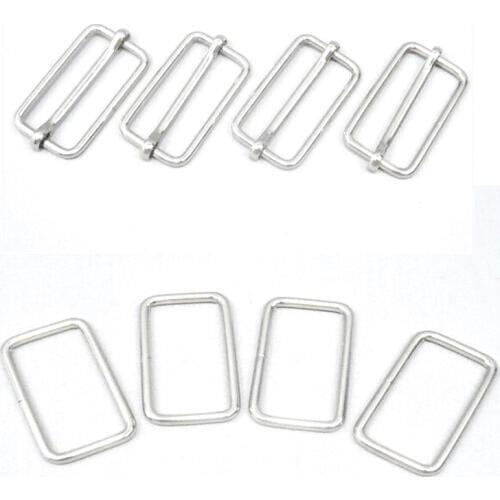 1 inch (25mm) Silver Strap Adjusters and 1 Inch Rectangle Rings 25mm Bag Slider and Buckle 40pcs/lot