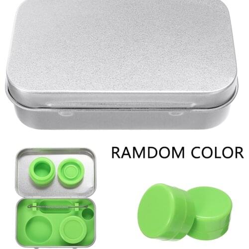 1pc Silicone Dab Jars Wax Tin Silicone Jars Dab 4 in 1 Non-stick Container w/ Stainless Steel Tools Container