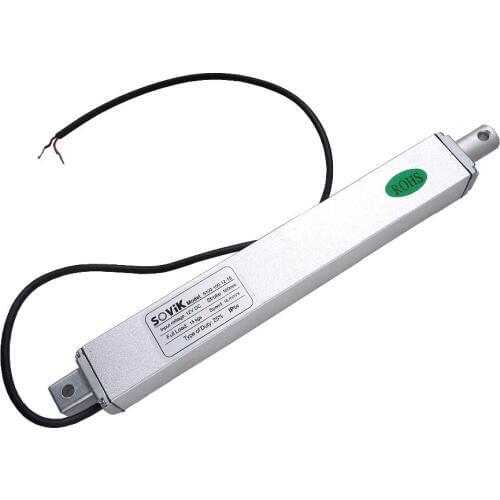 12V 24V Micro Linear Actuator 100mm 4 inch Stroke Electric DC Motor High Speed 16mm per sec 150N Max Load with Mounting Brackets