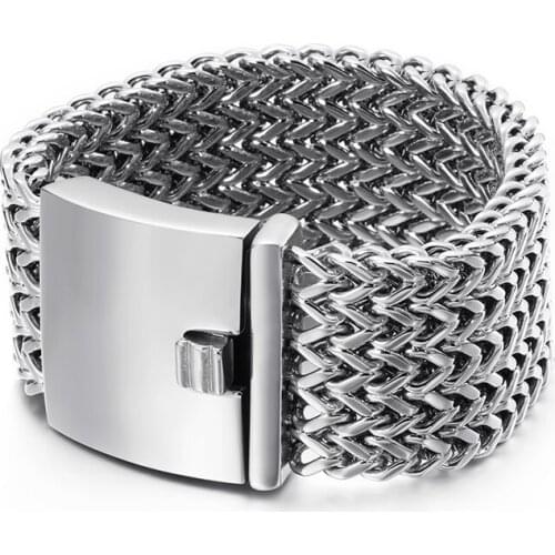 18mm 30MM Heavy 316L Stainless Steel Mesh Chain Bracelets Men Kpop Hiphop Boys Titanium Steel Biker Bangle Jewelry Gift Pulseras