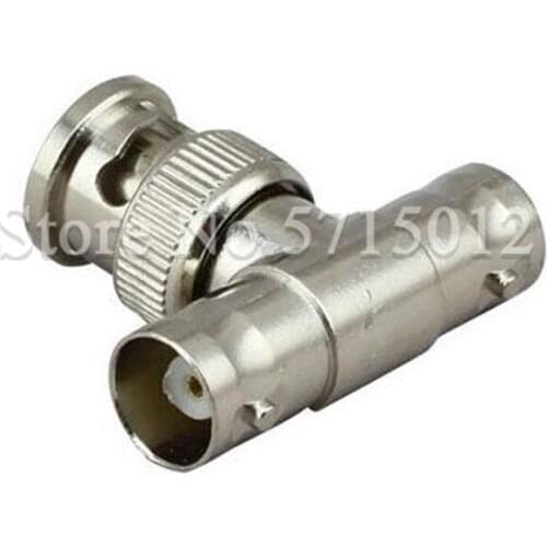 2pcs BNC-KJK Pure Copper BNC RF Tee Adaptor Male Head Turn to 2 Famale Head 50 Ohm Socket Connector T Shape Converter
