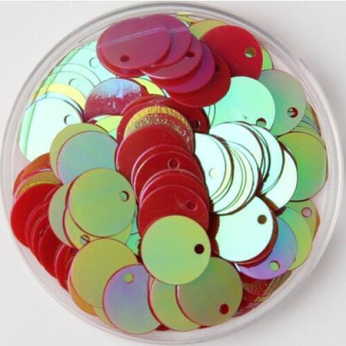 2000pcs 10mm Round Sequins PVC Flat Paillette Side Hole Sewing,Wedding Craft,Women Kids DIY Garment Accessory Red AB Confetti