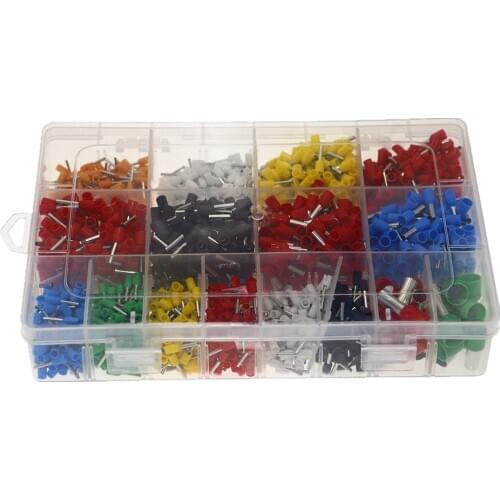 2120pcs Insulated Cord Pin End Terminals Tin-Plated Copper Crimp Connector Ferrules Kit Set For 22-5AWG