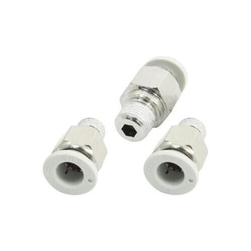 3Pcs 9.5mm x 8mm One Touch Air Pneumatic Tube Push In Male Quick Fittings