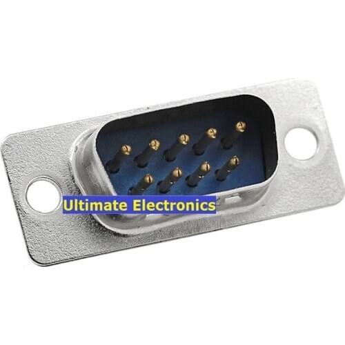 5pcs serial port DB9 female socket/Plug/case connector 9pin copper RS232 COM Solder Type