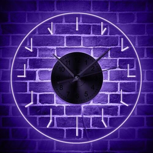 Needle Time LED Light Silhouette Acrylic Wall Light Hanging Clock LED Backlight Simple Wall Watch Handmade Gift For Best Friends