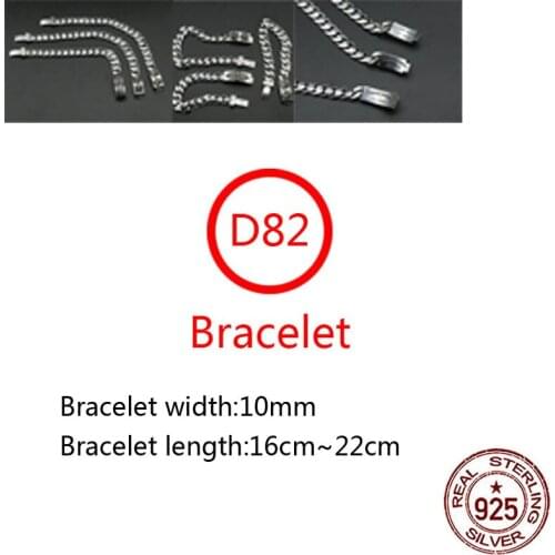 D82 s925 sterling silver bracelet retro wind anchor cross flower punk style hip hop tide brand personality domineering jewelry