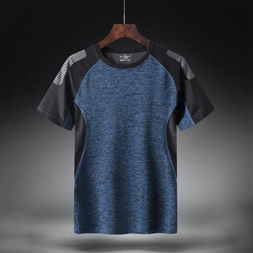 O Neck Patchwork Color Men T-shirt Soft Short Sleeve Slim Sport T-shirt Sportwear