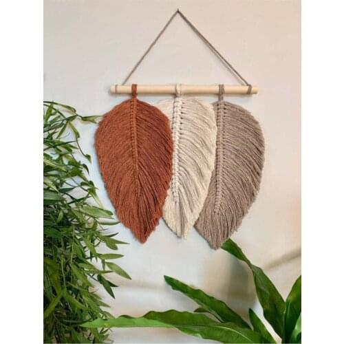 Macrame Decorative Leaf Wall Ornament Living Room Garden Balcony Accessory Stylish