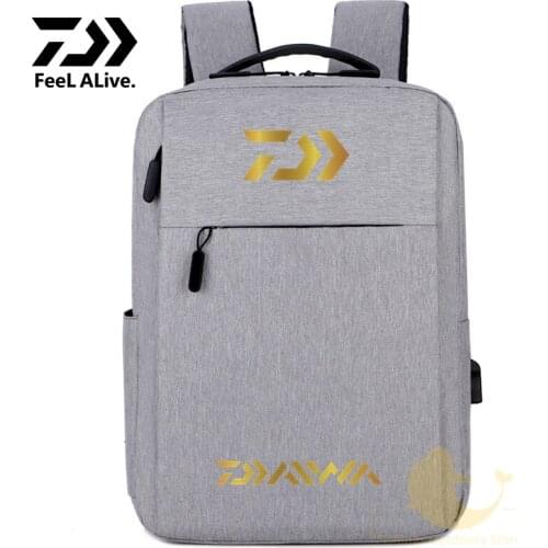 Daiwa New Mens Multi-function Backpack Outdoor Sport Fishing Bag Multi-function Waterproof USB Charging Business Student Bag