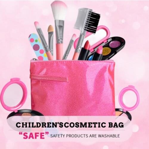 15pcs Childrens Play House Toy Cosmetic Storage Set Washable Makeup Girl Makeup Toy For Girl Birthday Present