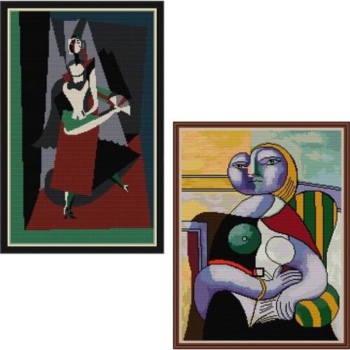 Joy Sunday Cross Stitch Kit Stamped Embroidery Picasso-Suarez 11CT 14CT Counted Printed Needlework Handmade Decoration Gifts Set