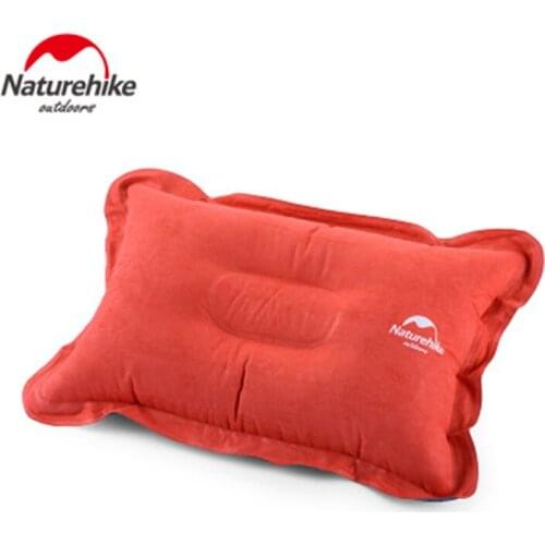 Naturehike Camping Outdoor Folding Pillow Inflatable Suede Pillow Camping Travel Plane Inflatable Pillow Portable NH15A001-L