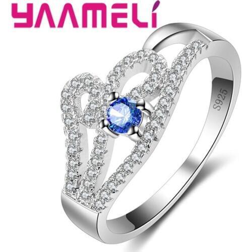 Irregular Lovely Romantic Different Design Cubic Zirconia Finger Rings For Girls Women Better Gift 925 Sterling Silver