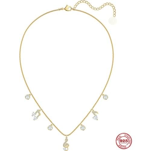 2020New Fashion Charm Pure 925 Silver Original 1:1 Copy, Beautiful Notes Gorgeous Chic Wild Necklace Female Luxury Jewelry Gifts