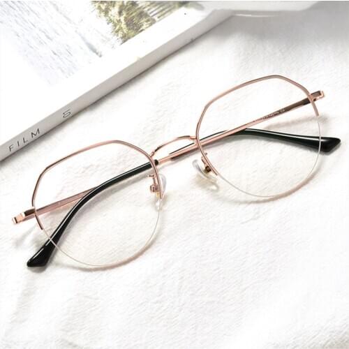 New Ultra Light Literary Polygonal Titanium Frame Womens Retro Fashion Eyewears Exquisite Temples super tough and extraordinary