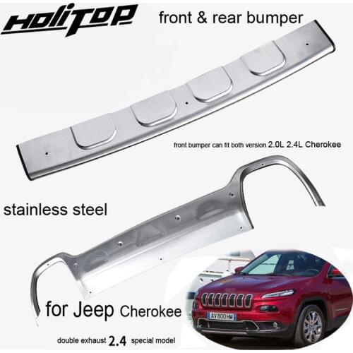 New arrival for JEEP Cherokee 2014-2016 front rear stainless steel bumper skid plate bumper guard,Hitop-5years SUV experiences