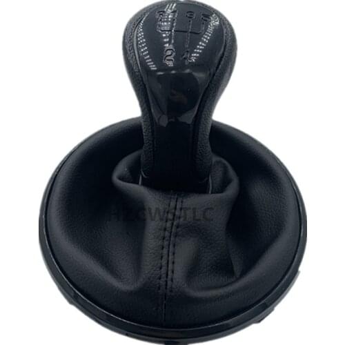 New PU Leather 5 Speed MT Gear Shift Knob For Skoda Fabia MK2 Roomster Gaiter Boot MT Gear Shifter Lever Stick Head Ball