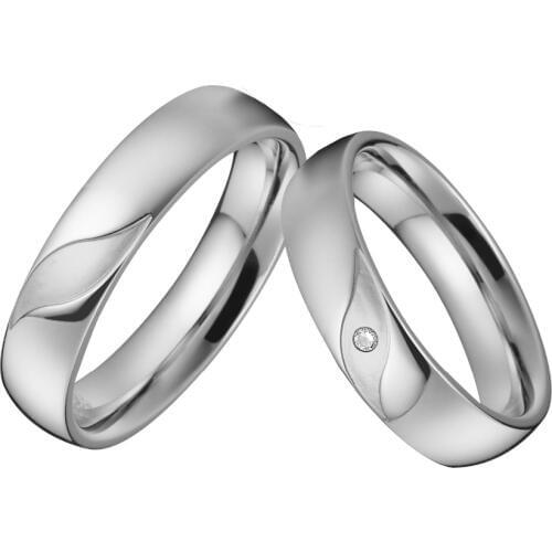 Wholesale 100pcs unique Custom stainless steel rings jewelry silver color lovers wedding band engagement Rings couple