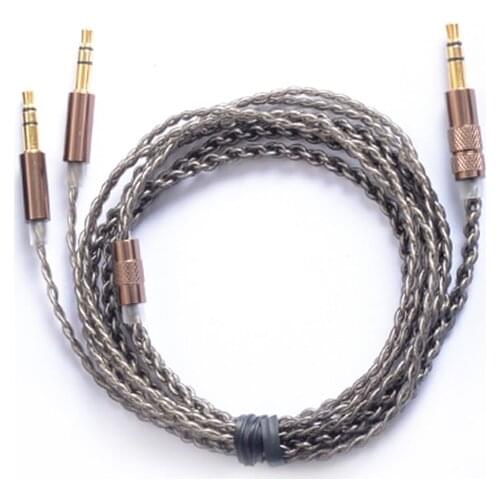 OKCSC M2 Headphone Cable 3.5mm Audio Jack Plug 5N Single Crystal Copper Silver Plated DIY Earphone Detachable