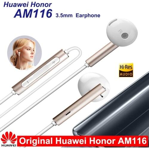 Original Huawei 3.5mm Earphone Honor AM116 Headset Mic 3.5mm for HUAWEI P7 P8 P9 Lite P10 Plus Honor 5X 6X Mate 7 8 9 smartphone