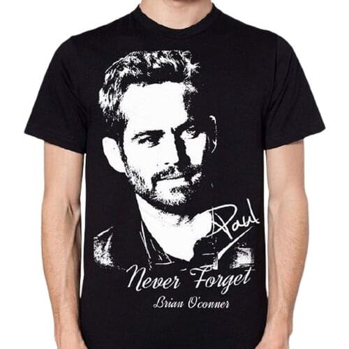 P. Walker The FAST and The Furious Women Shirt Men Women Fashion TShirts Casual Crewneck Girl Tops Tee Black