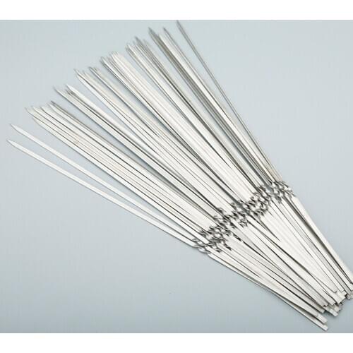 Thick Stainless Steel BBQ Flat qian zi shao kao zhen Steel zi yuan qian zi Wooden Handle qian zi