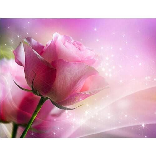 Full square diamond painting pink rose flower embroidery mosaic diamond dotz rhinestone picture puzzle toy drawing wall decor