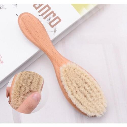 Portable Baby Care Soft Cleaning Brush Baby Wooden Brush Comb Brush Hairbrush Newborn Hair BrushComb Head Massager