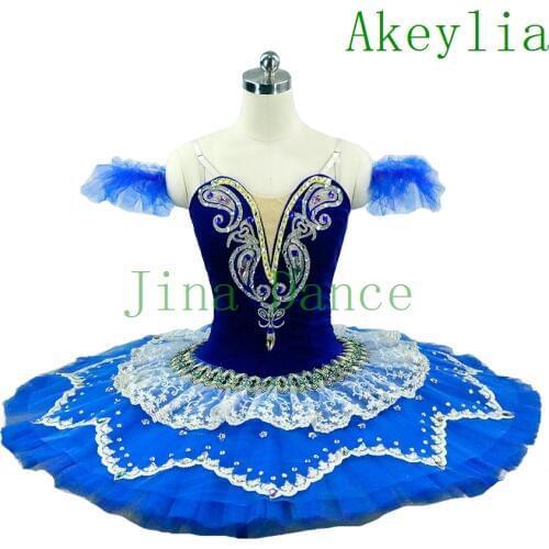 Blue bird ballet tutu professional classical pancake tutus nutcracker ballet dress for girls ballet performance costumes