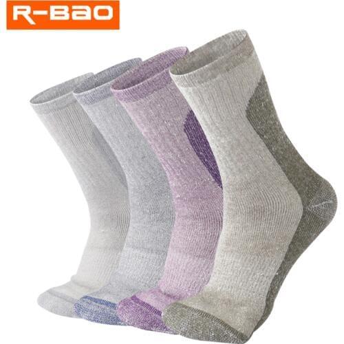R-BAO 1 Pair Winter Thicken Wool Outdoor Climbing Hiking Ski Socks Camping Keeping Warm Sports Socks For Women Men Wholesale