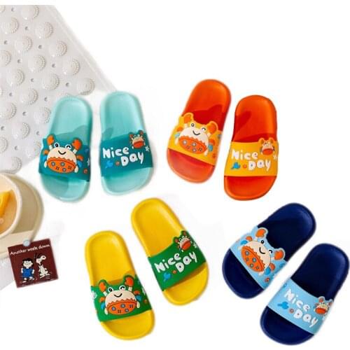 Baby Home Sandals Kids Flip Flops New Summer Rainbow Boys Girls Slippers PVC Non-Slip Children Beach Shoes