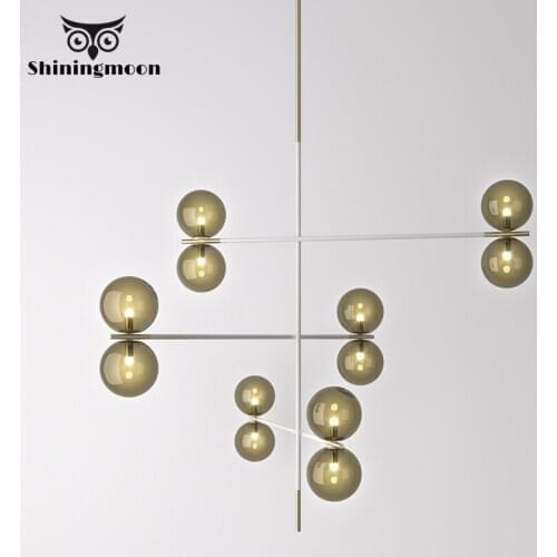 Nordic DNA Molecule Magic Bean Chandelier Postmodern Living Room Creative Art Chandelier Lighting Bedroom Bar Deco Hanging Lamp