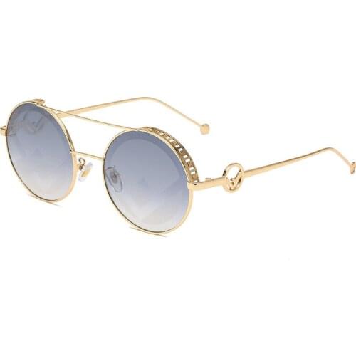 Retro Sunglasses Metal Frame Multi-color Optional Personality Double-beam Glasses Trendy Fashion Round Sunglasses